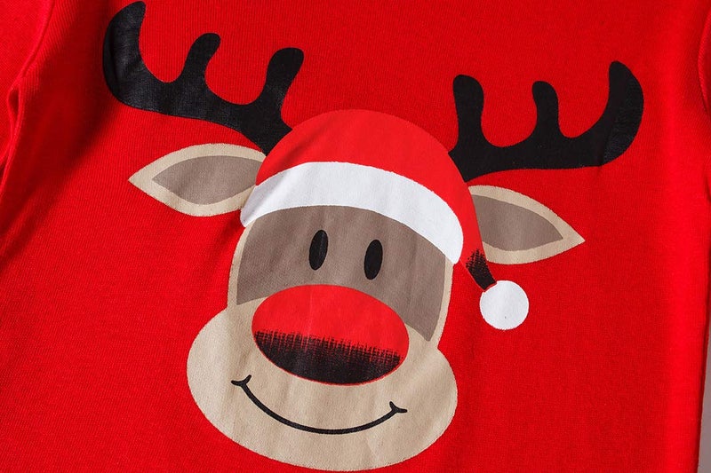 KikizYe Big Girls Boys Long Sleeve Christmas Pajamas Sets Cotton Pyjamas Kids Reindeer Pjs Size 10 - Image 3